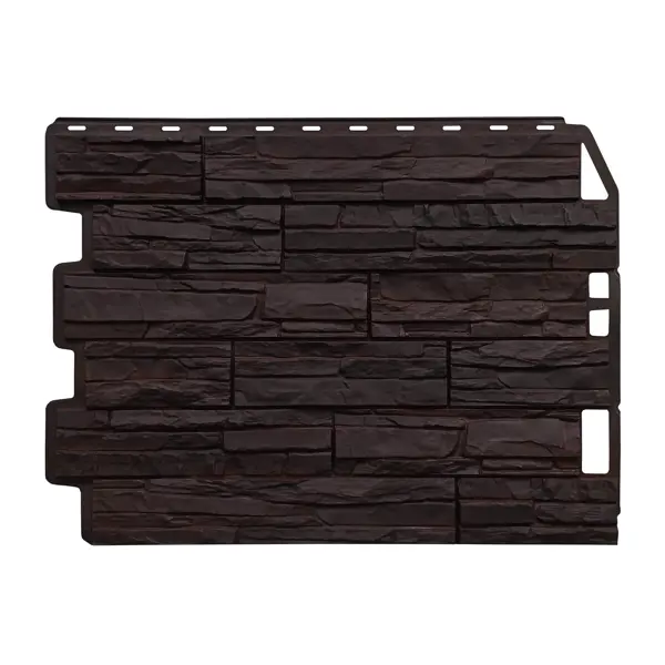 Панель фасадная полипропилен Fineber Скол 595x795 мм цвет темно-коричневый