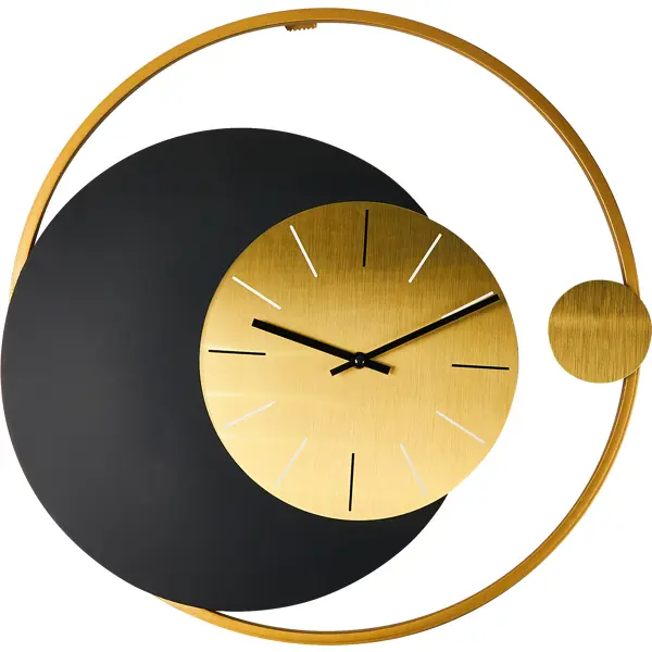 Часы настенные Диски фигурный металл цвет черно-золотой бесшумные 51x54 см подсвечник кольца металл 13 5x27 см золотой