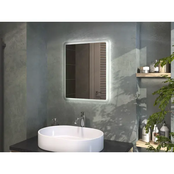 Зеркало для ванной Vigo Vento Comfort 50x60 см с подсветкой датчиком и обогревом зеркало 50x60 см evoform comfort by 0909