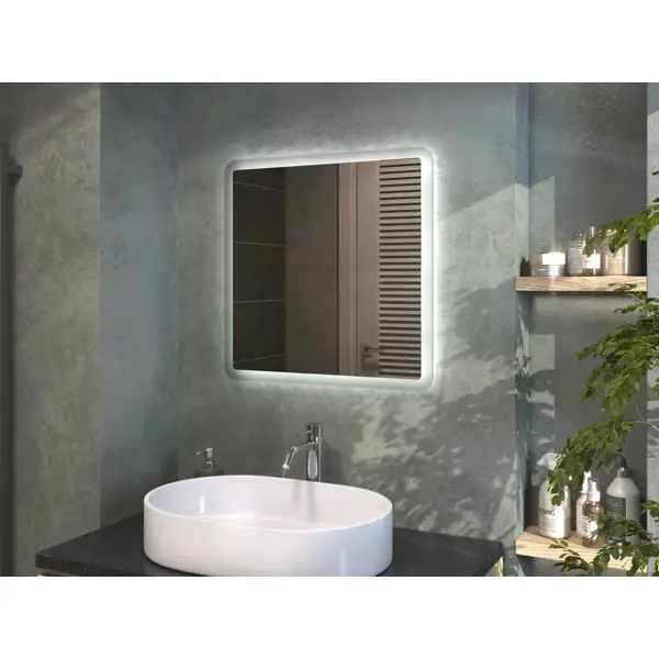 Зеркало для ванной Vigo Vento Comfort 60x60 см с подсветкой датчиком и обогревом зеркало для ванной vigo shine classic с подсветкой 80x100 см