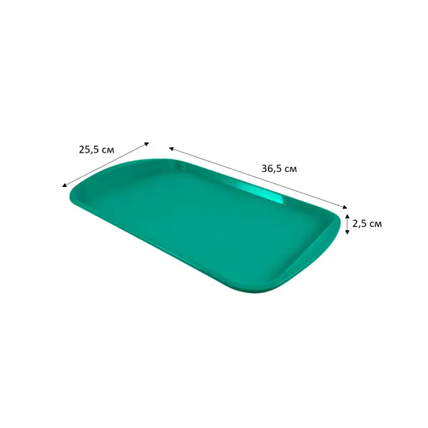 Поднос прямоугольный Delinia 47x33 см полипропилен цвет изумрудный пластик в катушке funtasy abs 1 75 мм 1 кг изумрудный