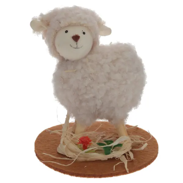 фото Фигурка декоративная овечка 796951 7x7x9 см пвх цвет бежевый в ассортименте без бренда