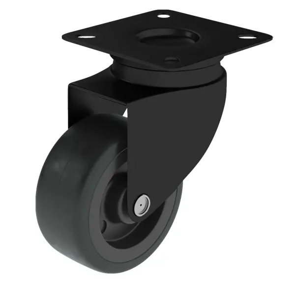 Колесо для мебели поворотное, без тормоза 50 мм, до 40 кг, цвет черный triol колесо для хомяков маленькое с креплением