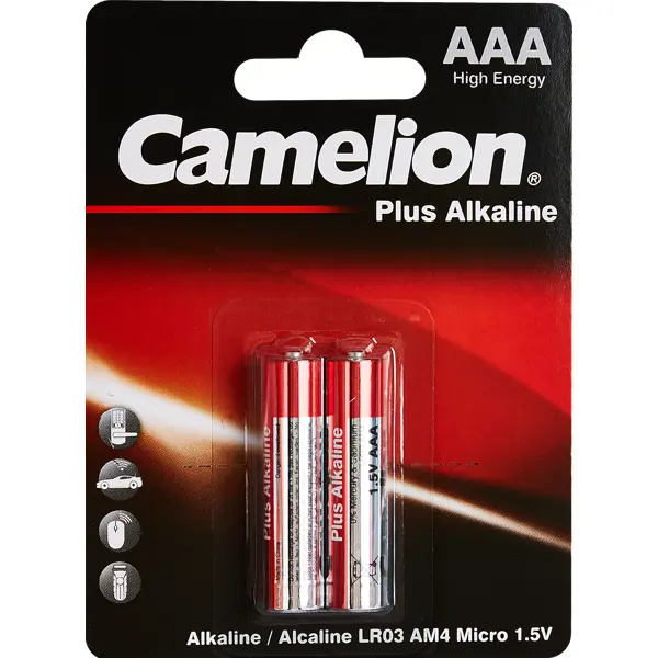 Батарейка алкалиновая Camelion Plus Alkaline LR03-BP2 AAA 2 шт.