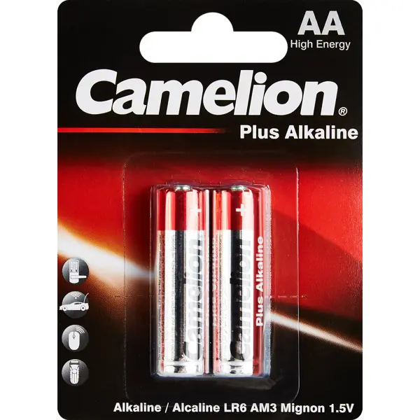 Батарейка алкалиновая Camelion Plus Alkaline LR6-BP2 AA 2 шт. батарейка алкалиновая camelion plus alkaline 4 2lr6 bp aaa 6 шт