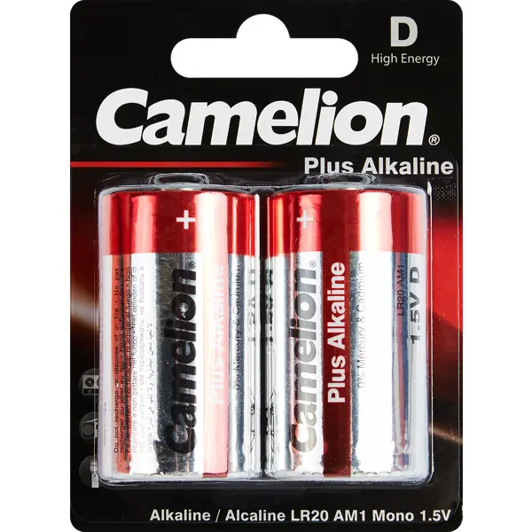Батарейка алкалиновая Camelion Plus Alkaline LR20-BP2 2 шт.