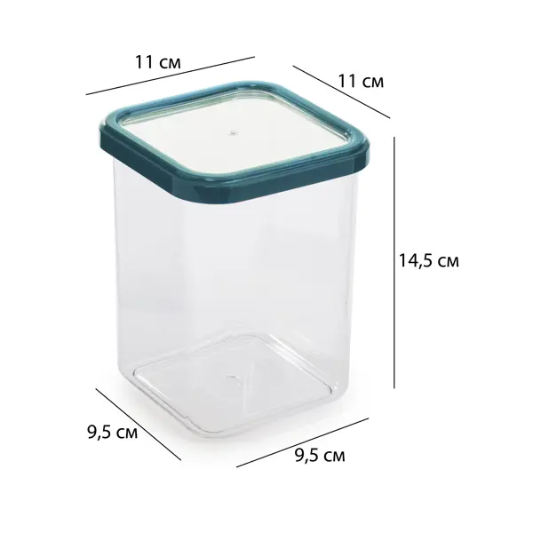 Контейнер для сыпучих продуктов Delinia 1.2 л полистирол цвет прозрачно-зеленый контейнер для хранения delinia 1100 мл полипропилен прозрачно голубой