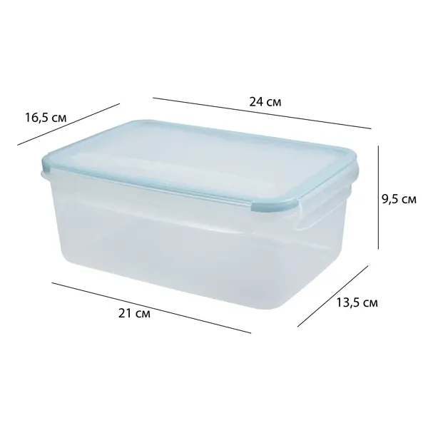 Контейнер для хранения Delinia 2400 мл полипропилен цвет прозрачно-голубой умный вакуумный контейнер для хранения корма xiaomi uah smart vacuum food storage bucket for cats and dogs white