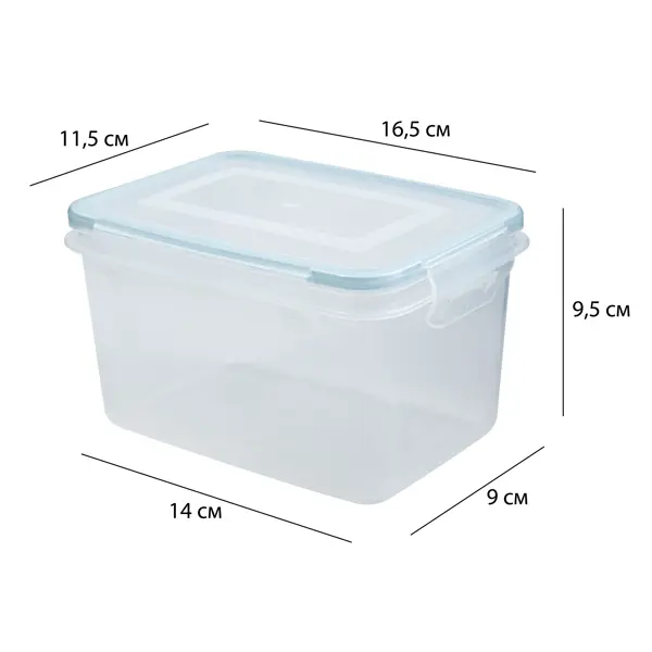 Контейнер для хранения Delinia 1100 мл полипропилен цвет прозрачно-голубой контейнер для хранения leon 38x18x26 см полипропилен