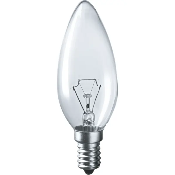 Лампа накаливания Navigator E14 230 В 60 Вт свеча прозрачная 660 лм теплый белый цвет света нить силиконовая резинка d 0 6мм l 100м прозрачная