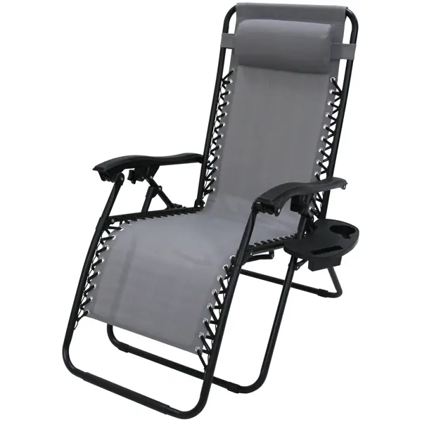 Кресло-шезлонг Сиеста СК-175 156x77x83 см сталь/текстилен цвет серый подголовник для ванны серебристый riho 207038