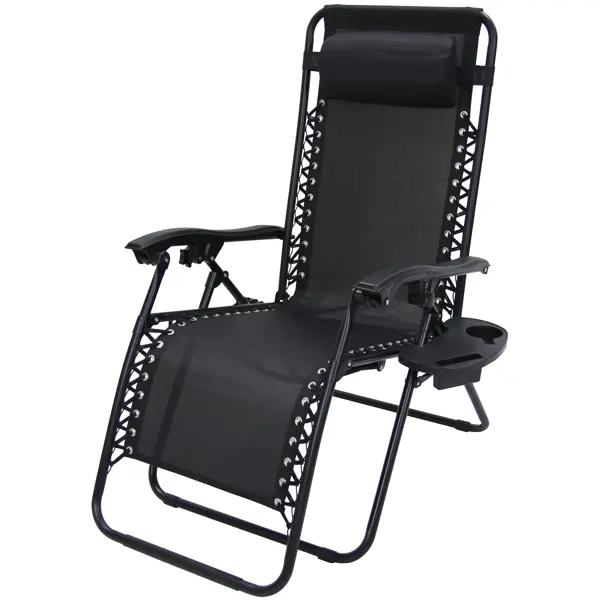 Кресло-шезлонг Сиеста СК-175 156x77x83 см сталь/текстилен цвет черный туристическое кресло шезлонг atemi