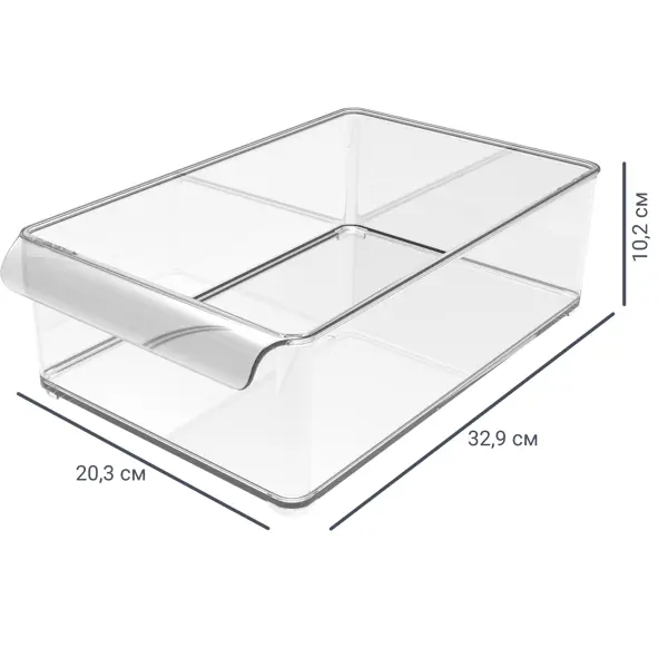 Органайзер Berossi 20.3x32.9x10.2 см 5.4 л полиэтилен без крышки цвет прозрачный органайзер для холодильника 31×16×9 см прозрачный