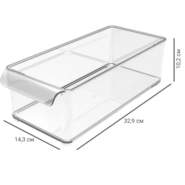 Органайзер Berossi 14.3x32.9x10.2 см 3.7 л полиэтилен без крышки цвет прозрачный контейнер для холодильника 33х20 5х10 5 см прозрачный berossi ик 69500000