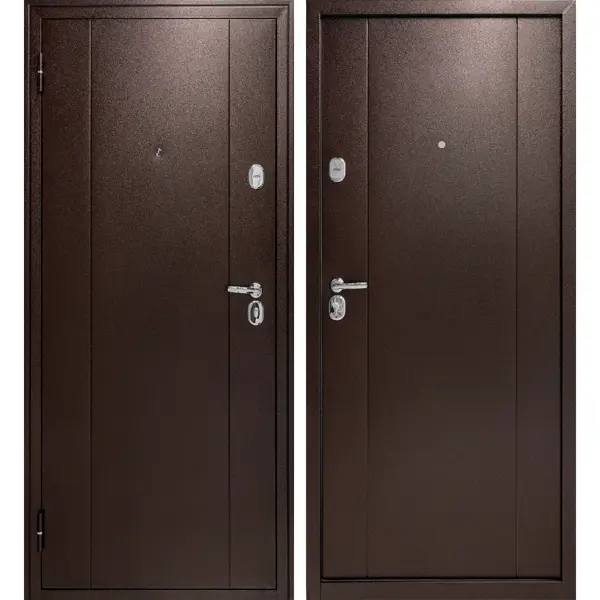 Дверь входная металлическая Форпост 74 95x205 см левая антик коричневый