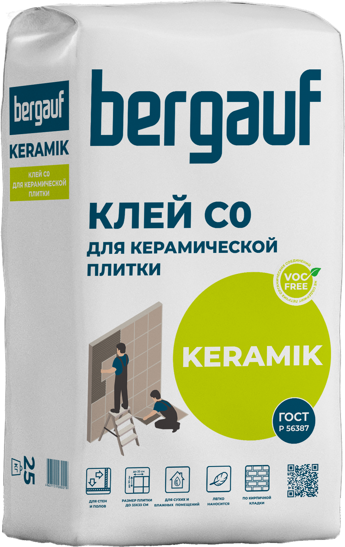 Клей для плитки Bergauf Keramik 25 кг ✳️ купить по цене 411 ₽/шт. в  Иркутске с доставкой в интернет-магазине Леруа Мерлен