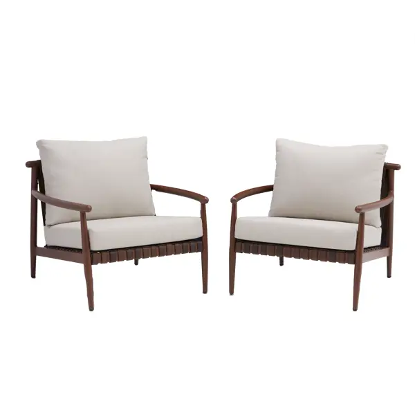 Набор садовой мебели Naterial Retro алюминий цвет коричневый кресло - 2 шт. зонт с центральной опорой naterial aurall 285х285 h271см квадрат серо коричневый