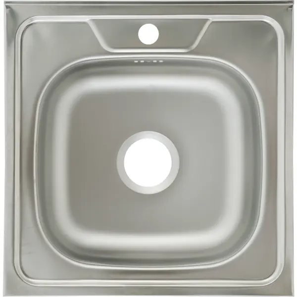 фото Мойка для кухни накладная orionis 50x50 см глубина чаши 13.5 см нержавеющая сталь цвет серебристый kromrus