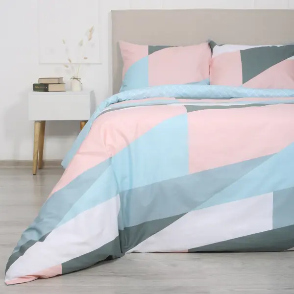 Комплект постельного белья Mona Liza Nordic двуспальный Plus сатин разноцветный комплект paris покрывало с наволочками двуспальный полиэстер серый