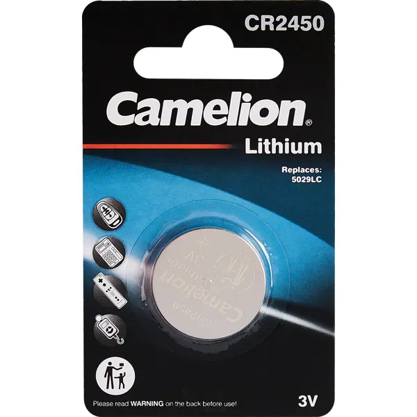 Батарейка литиевая Camelion CR2450-BP1 1 шт. батарейка литиевая gp cr2016 1 шт