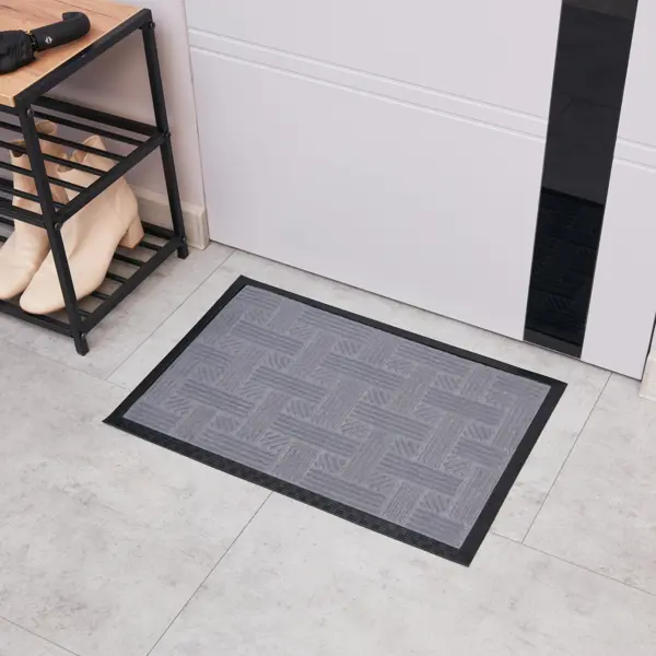Коврик Inspire Lenzo 40x60 см полиэфир/резина цвет серый коврик inspire door c 57x87 см резина