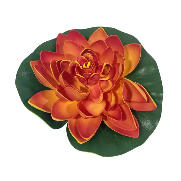 Украшение для водоема Цветок лотоса ЭВА оранжевое 14x16x6 см украшение цветок на ветке 40 см серебро
