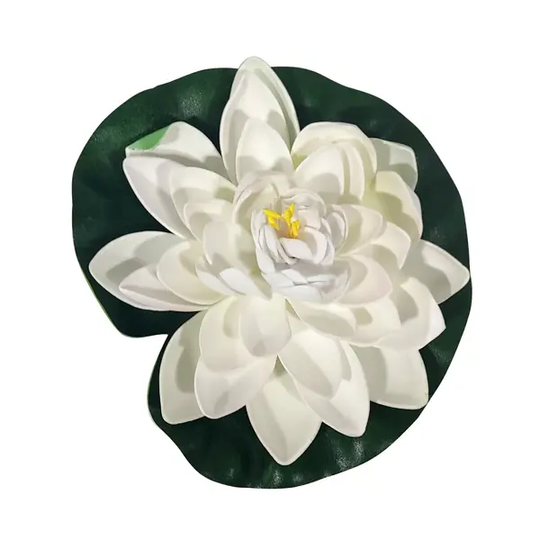 Украшение для водоема Цветок лотоса ЭВА белое 14x16x6 см