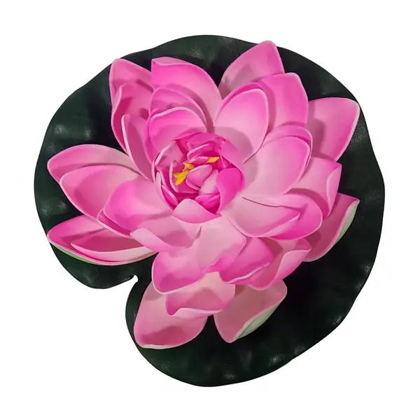 Украшение для водоема Цветок лотоса ЭВА розовое 14x16x6 см