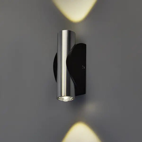 Настенный светильник светодиодный Steel 3 Вт нейтральный белый свет цвет черный/сталь office cabinet 90x40x140cm steel grey