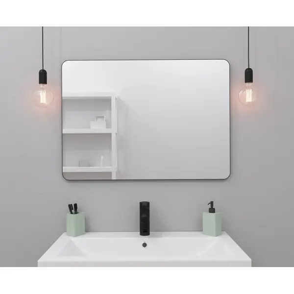 Зеркало для ванной Март Ferro 50x70 см цвет черный зеркало с фацетом 15 мм 40 х 60 см evoform