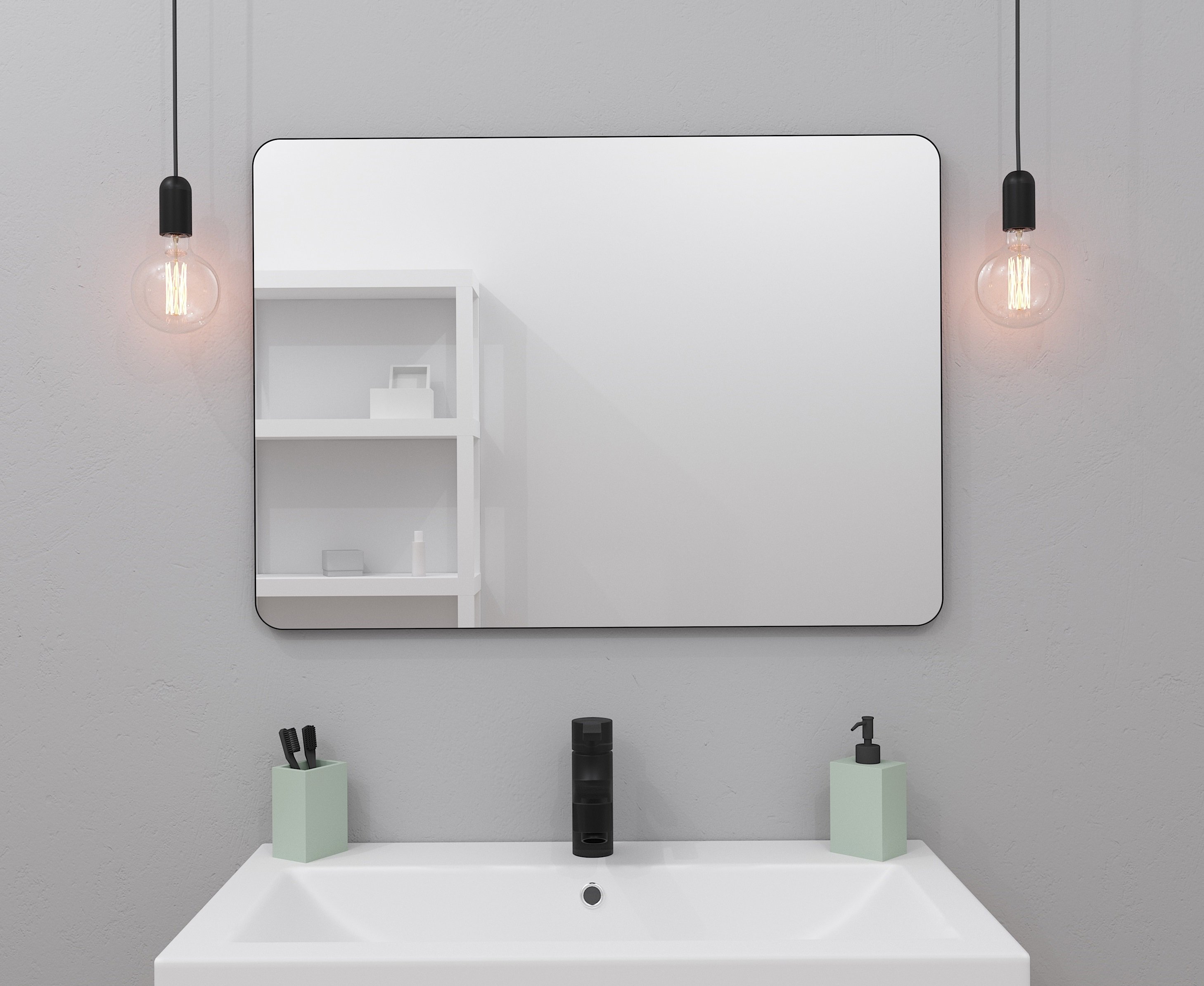 Зеркало для ванной Март Ferro 50x70 см цвет черный