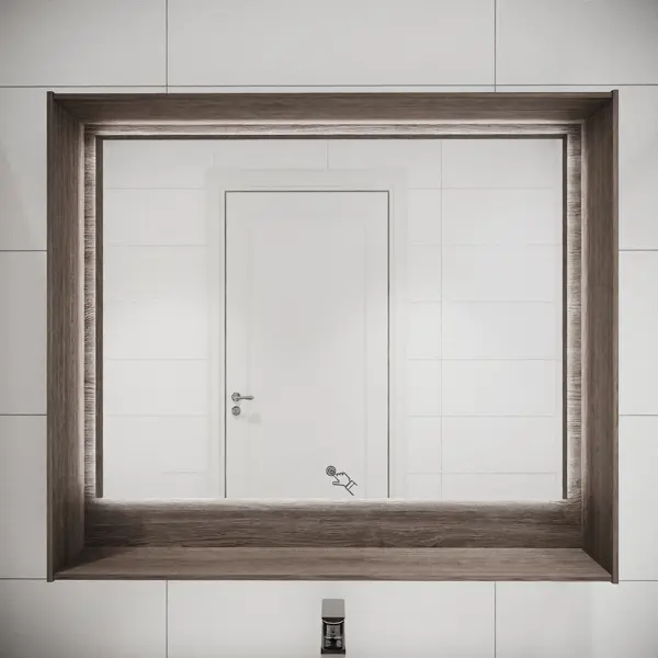 Зеркало для ванной Aquanet Мокка с подсветкой 96.5x83 см цвет дуб серый зеркало о67 без полки 70 см