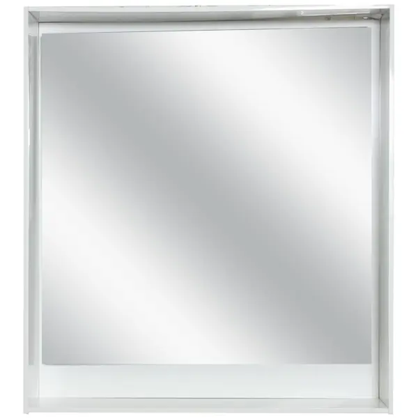 Зеркало для ванной Aquanet Мокка с подсветкой 74.8x83 см цвет белый глянец боковое стекло aquanet