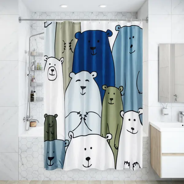 Штора для ванной Fixsen Bear 180x200 см полиэстер цвет мультиколор штора для ванной fixsen panda 180x200 см полиэстер белый