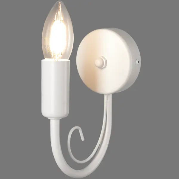 Настенный светильник бра Vitaluce Blanca 1 лампа 3м² Е14 цвет белый матовый модные девчонки