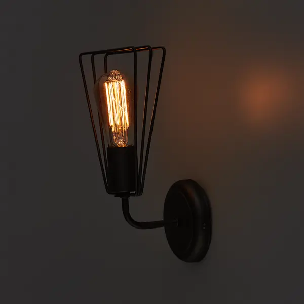 Настенный светильник бра Vitaluce Ферро 1 лампа 3м² E27 цвет черный матовый полка навесная ферро 60x67 6x29 см металл белый