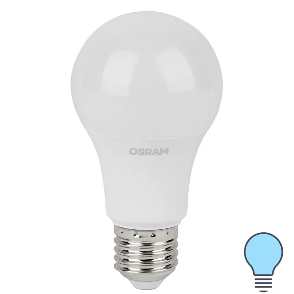 Лампа светодиодная Osram груша 7Вт 600Лм E27 холодный белый свет груша мраморная 1шт