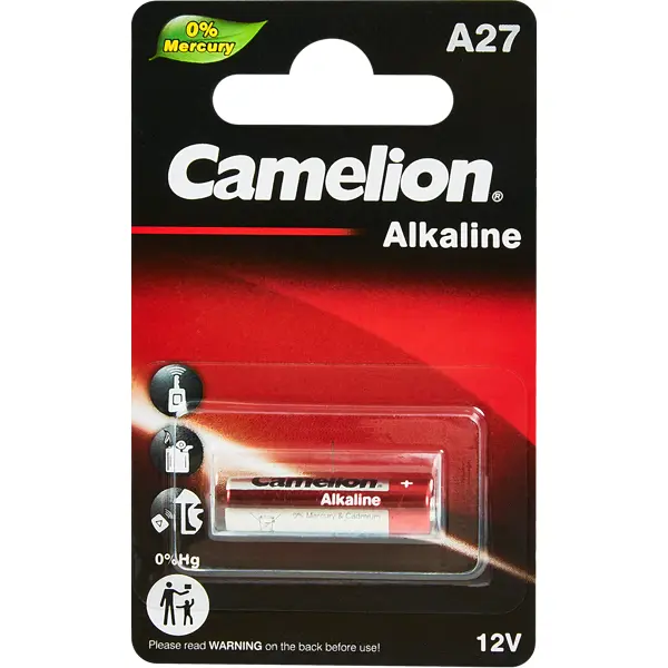 Батарейка алкалиновая Camelion LR 27A BL-1 батарейка алкалиновая camelion plus alkaline lr20 bp2 2 шт