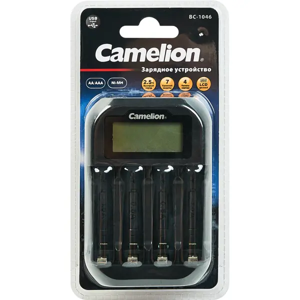 Зарядное устройство Camelion BC-1046 зарядное устройство для аккумуляторов 200 ма·ч 4аа ааа индикатор camelion bc 1010b 10357