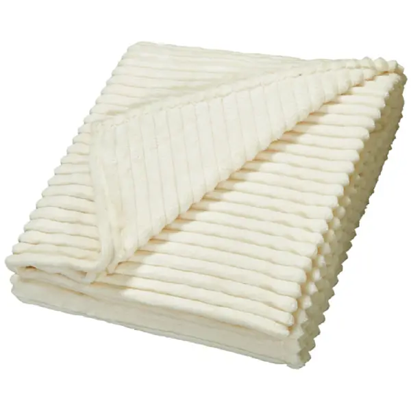 плед honeycomb 200x220 см искусственный мех кремовый Плед Strips 200x220 см велсофт цвет молочный