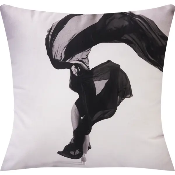 Подушка Балерина 40x40 см цвет черно-белый подушка seasons портрет профиль 45x45 см бархат белый
