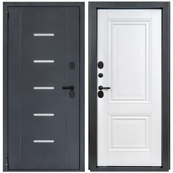 фото Дверь входная металлическая порта т-1 98x205 см левая белый portika