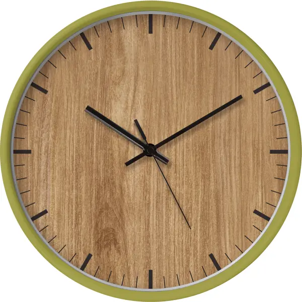 Часы настенные Troykatime Экостиль круглые пластик цвет коричневый/зеленый бесшумные ø30 см часы настенные интерьерные бесшумные d 40 5 см белые с золотом