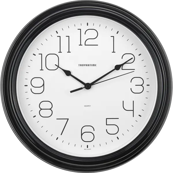 Часы настенные Troykatime Классика круглые пластик цвет черный бесшумные ø31 см классика classics
