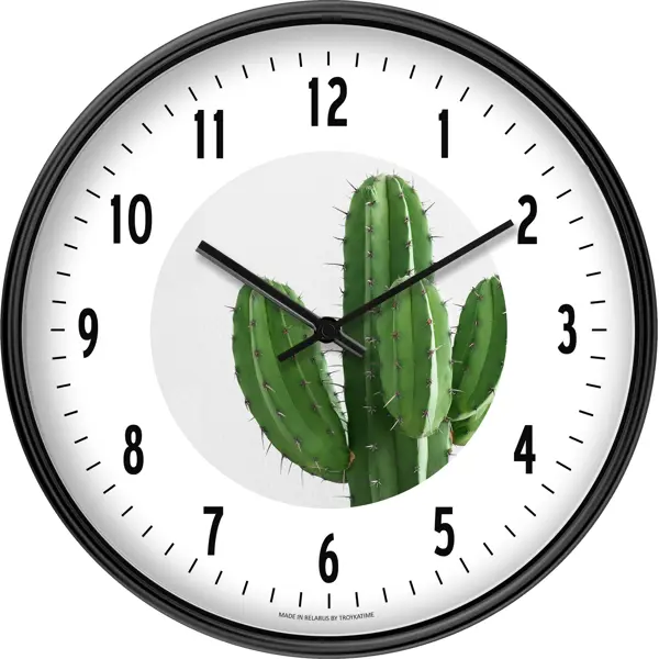 Часы настенные Troykatime Кактус круглые пластик цвет разноцветный бесшумные ø30 см