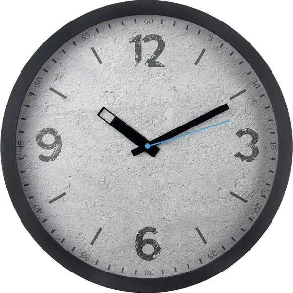 Часы настенные Troykatime Бетон круглые пластик цвет серый/черный бесшумные ø30 см настенные часы troykatime классика в белом d30 см пластик белый