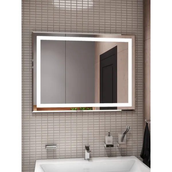 Зеркало для ванной Пронто Люкс с подсветкой 90x70 см зеркало mixline каприз люкс 49 5х68 5 с полкой и фацетом 4620001980512
