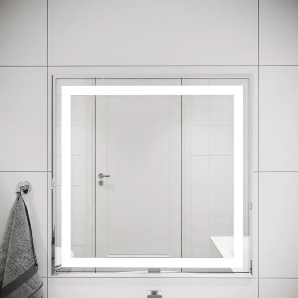 Зеркало для ванной Пронто Люкс с подсветкой 60x60 см шланг поливочный 1 2 внутренний d12 5 мм 12 атм 25 м 3 слоя жук люкс тэп с коннекторами и адаптером тэп прозрачный 7091 00