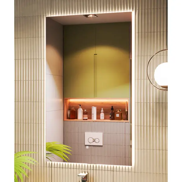 Зеркало для ванной Vigo Shine Classic с подсветкой 60x100 см зеркало vigo geometry luxe 1200 с подсветкой 4640027144439