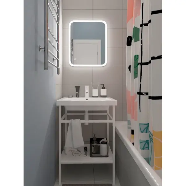 Зеркало для ванной Grace с подсветкой 50x60 см зеркало для ванной vigo vento comfort 50x60 см с подсветкой датчиком и обогревом